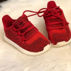 Red Adidas baby  sneakers. Size 5
